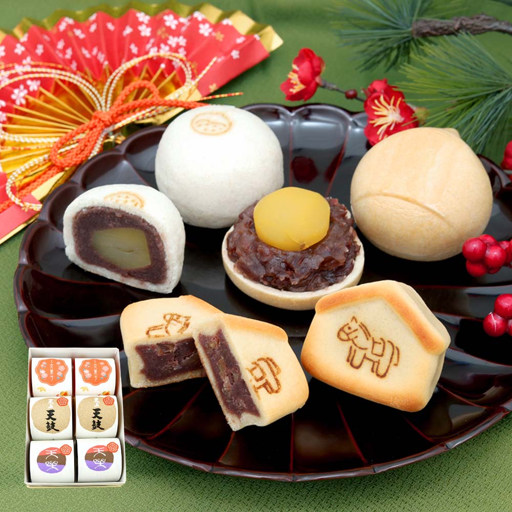 干支菓子2個・天上天鼓2個・天楽2個