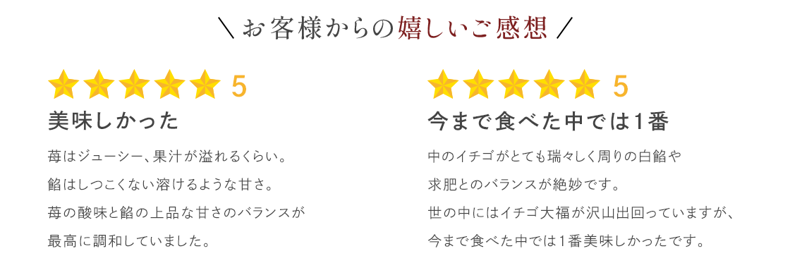 いちご大福6個感想