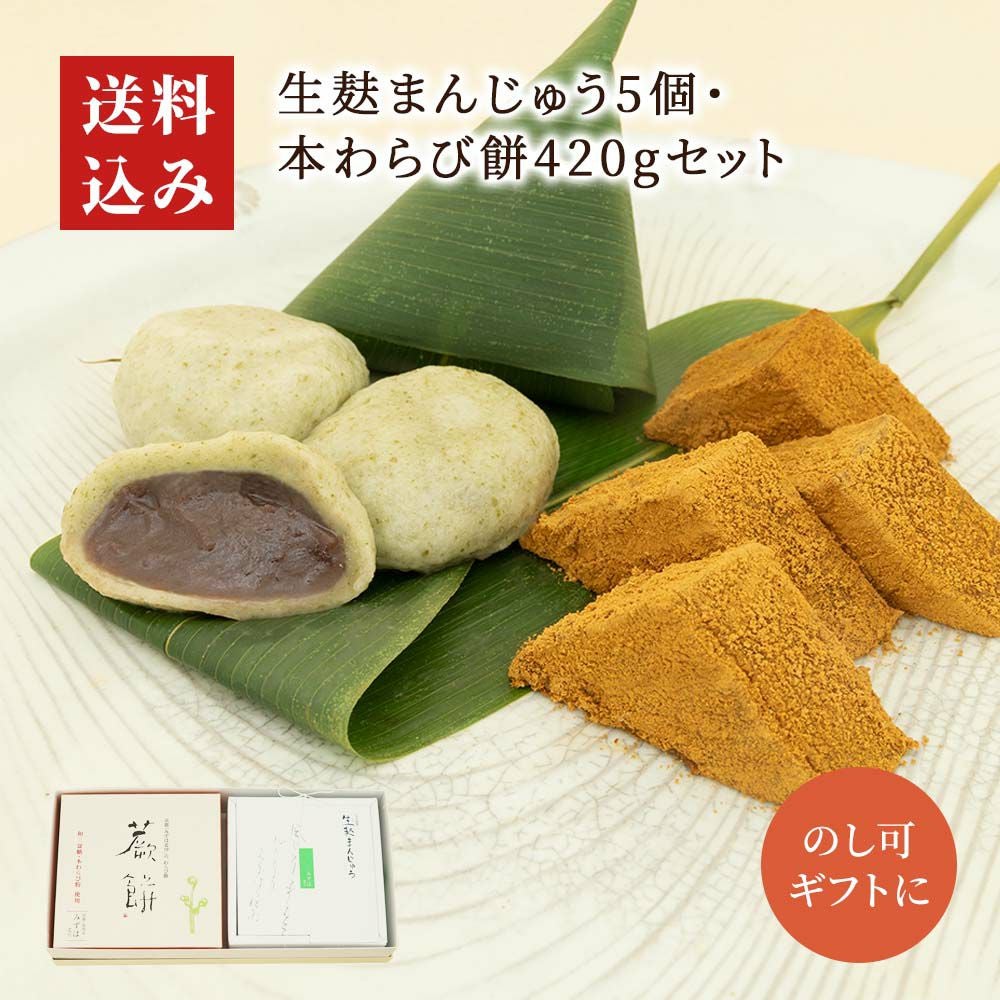 生麩まんじゅう5個・本わらび餅420gセット