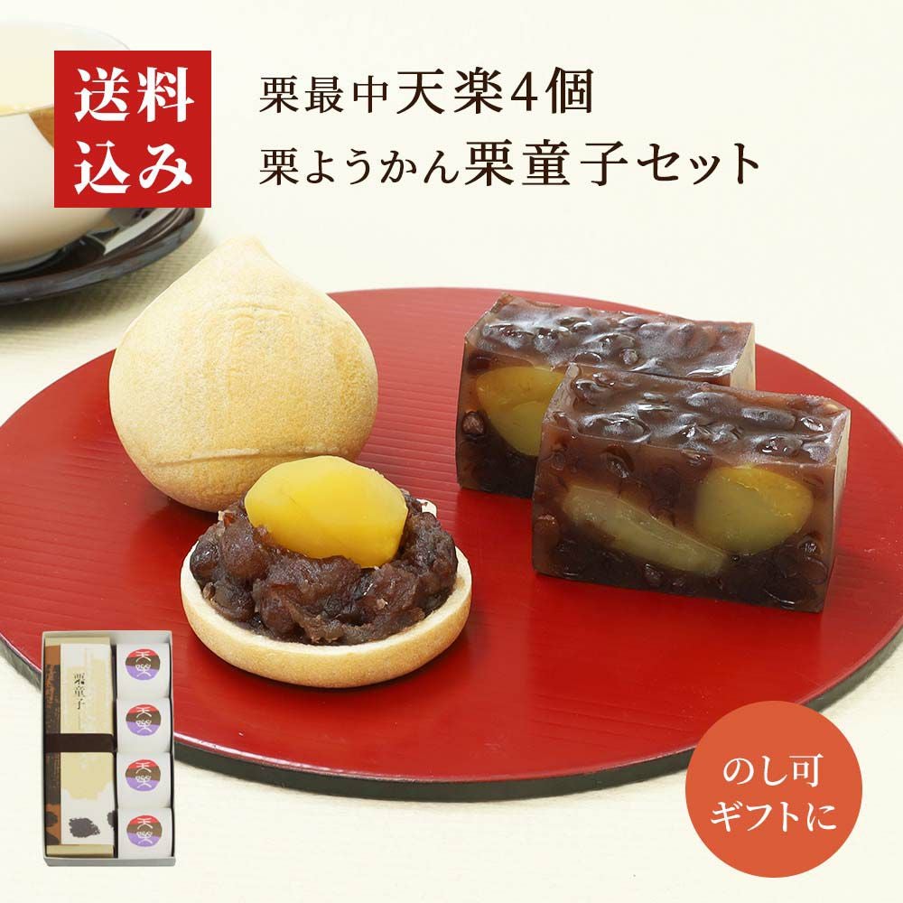 栗もなか天楽4個・栗ようかん栗童子セット
